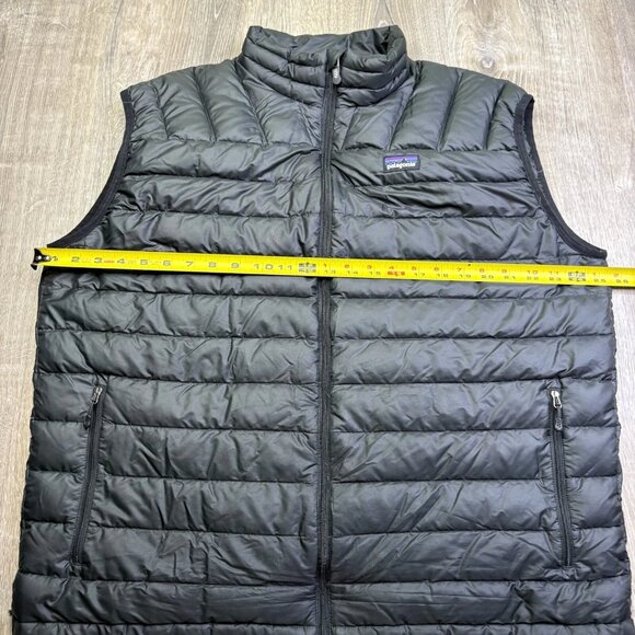 Patagonia Mens Black Stand Up Collared Full Zip Pocket Puffer Jacket Size XL - Picture 11 of 12